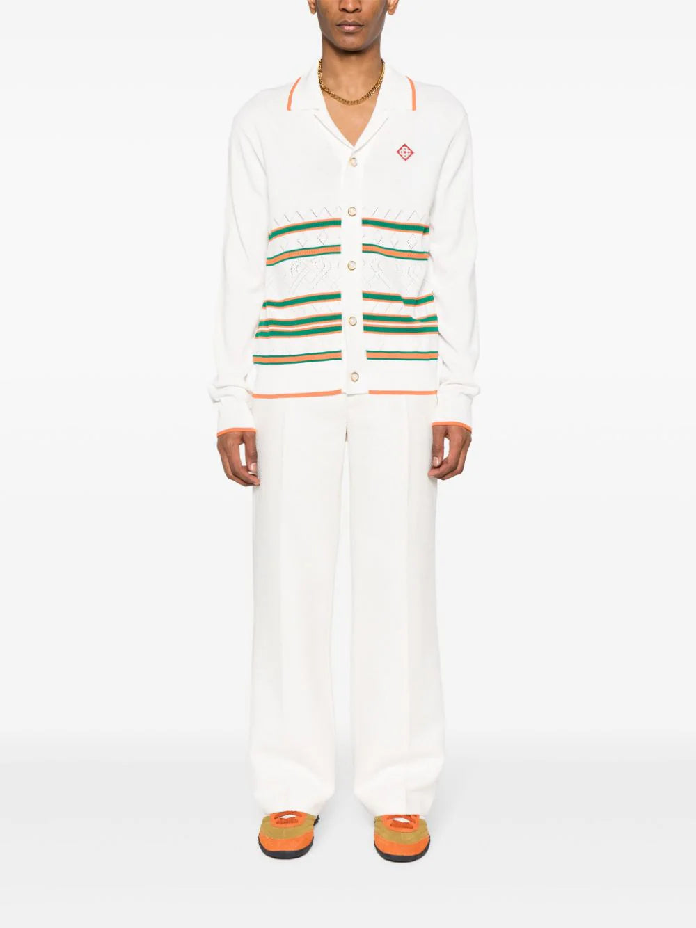 Casablanca Heart striped overshirt