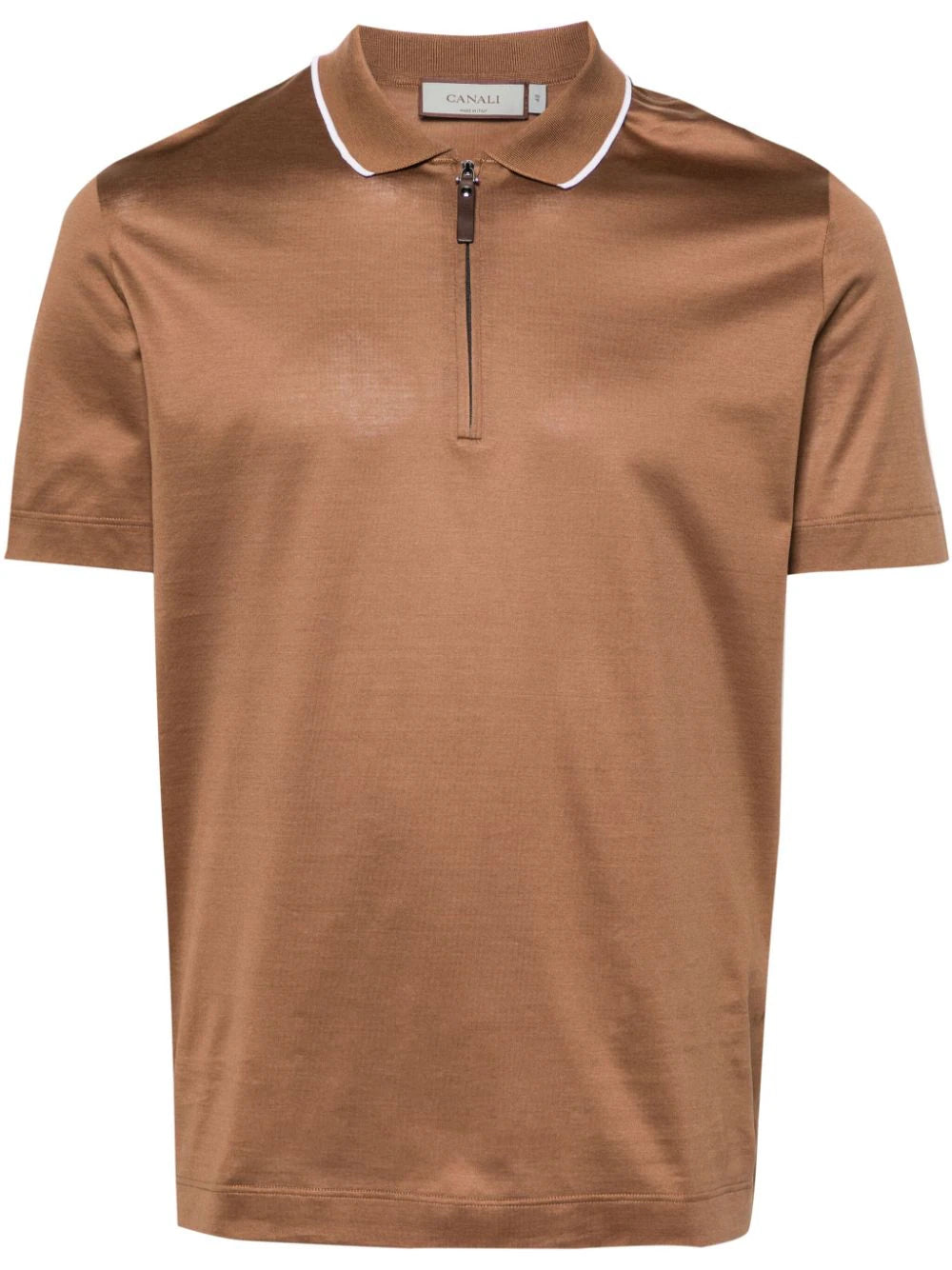 Canali  half-zip jersey polo shirt
