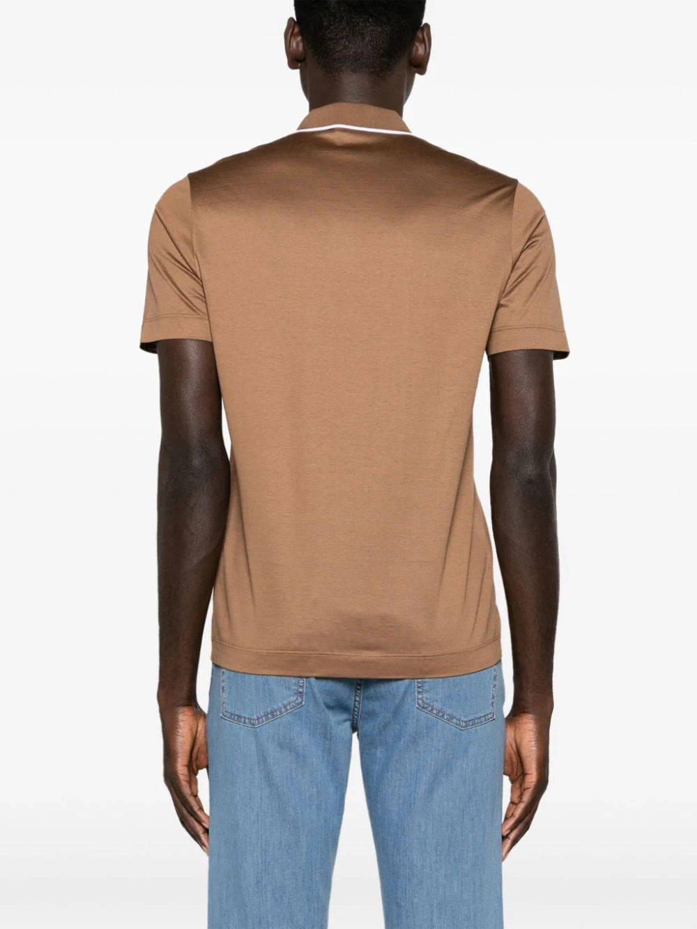 Canali  half-zip jersey polo shirt