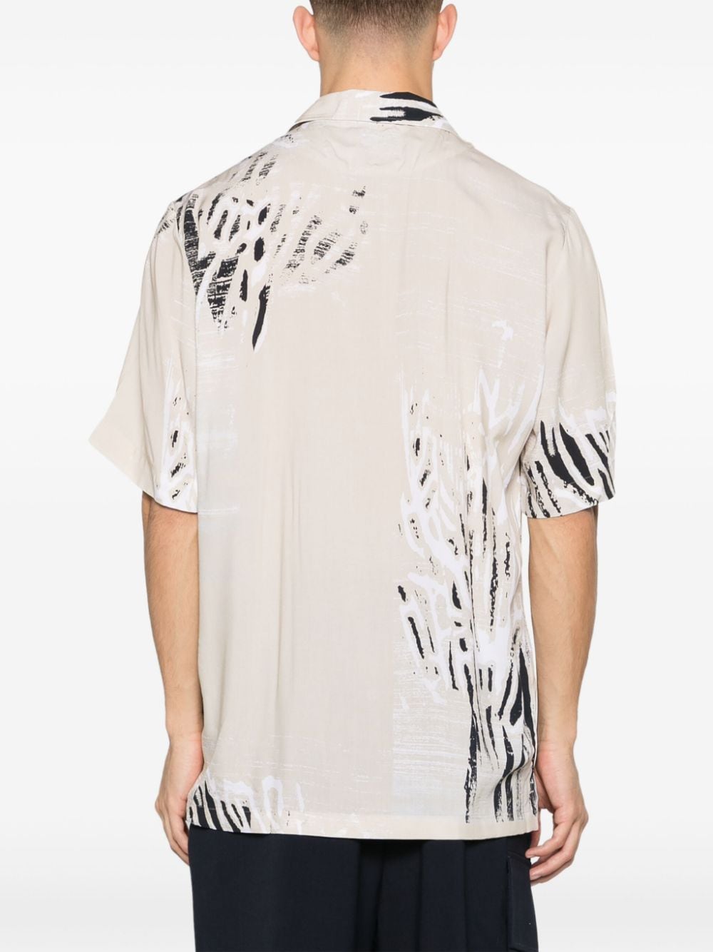 BOSS abstract-print interlock-twill shirt