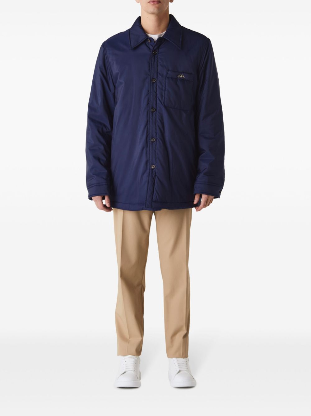 Alexander McQueen logo-plaque padded coaches jacket