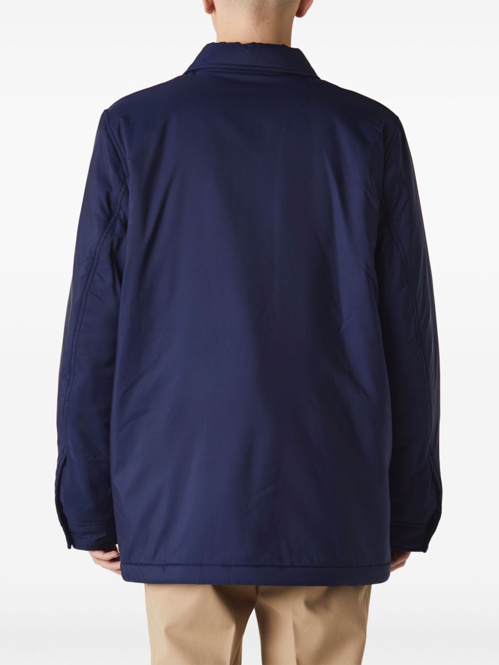 Alexander McQueen logo-plaque padded coaches jacket