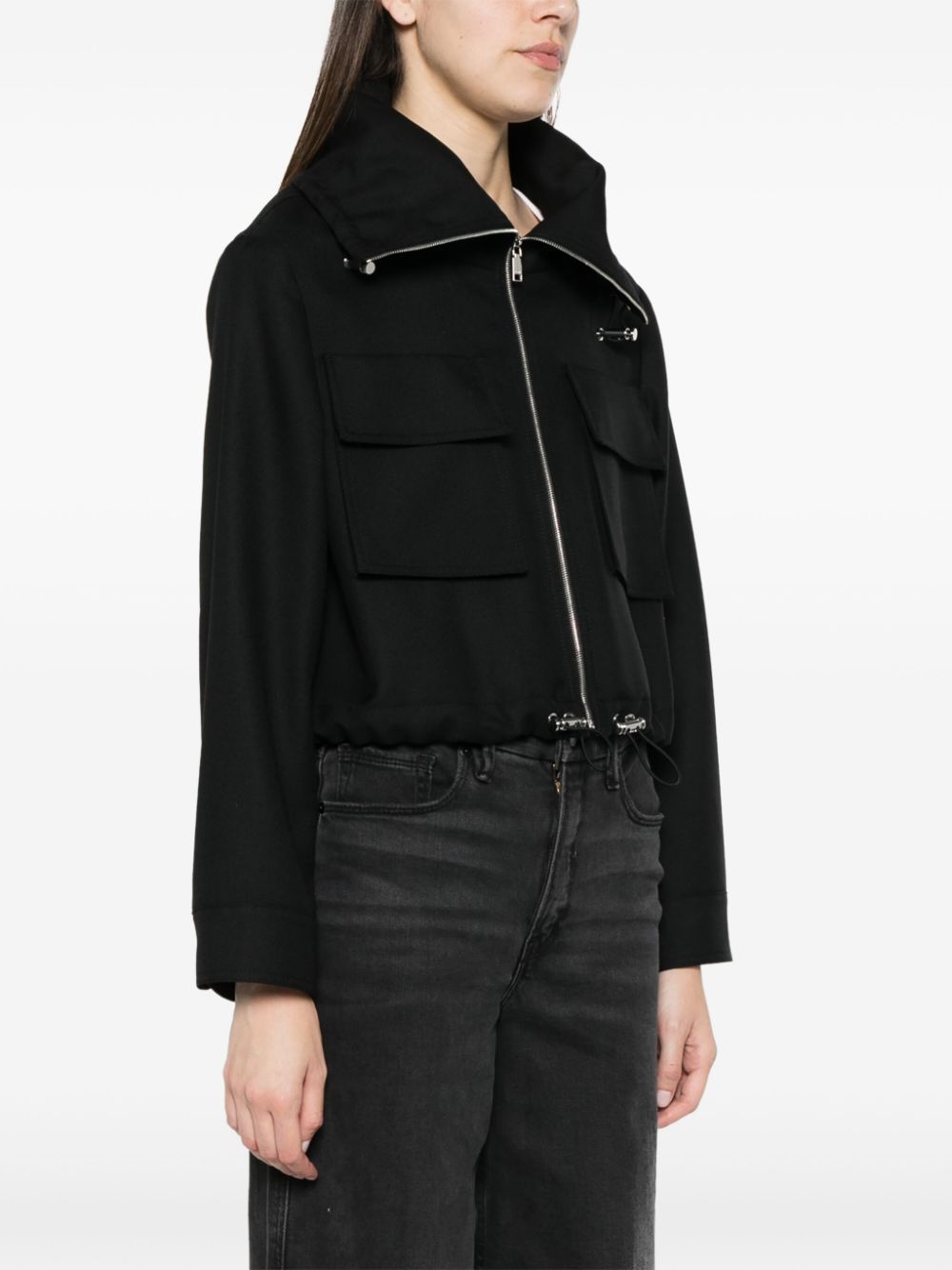 BOSS  logo-plaque cropped jacket