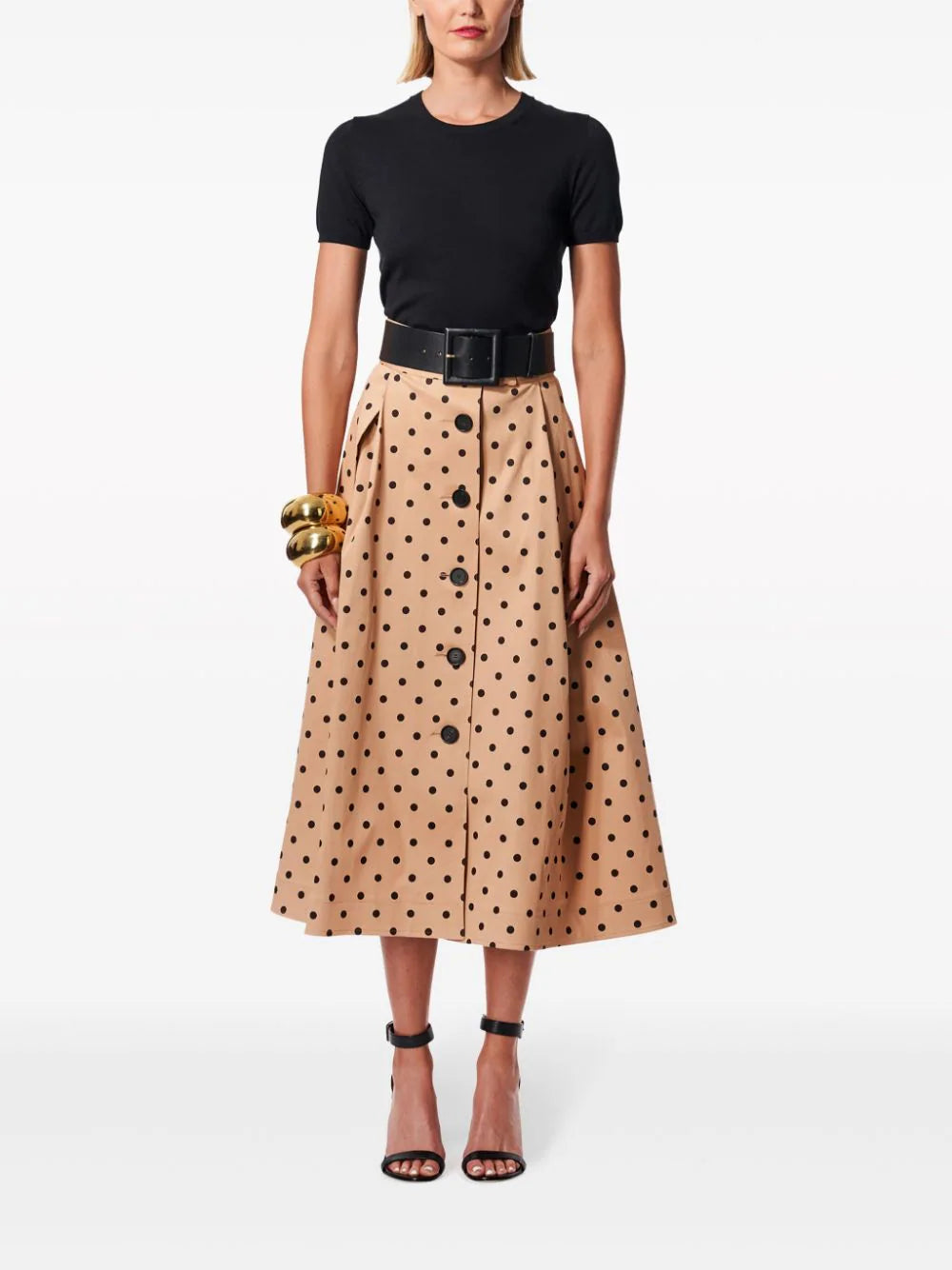 Carolina Herrera polka dot A-line skirt