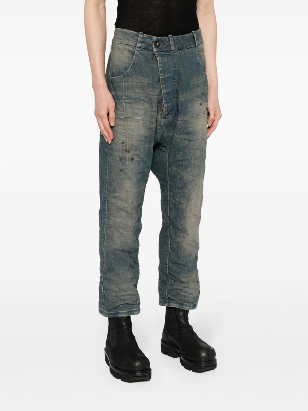Boris Bidjan Saberi asymmetric drop-crotch jeans