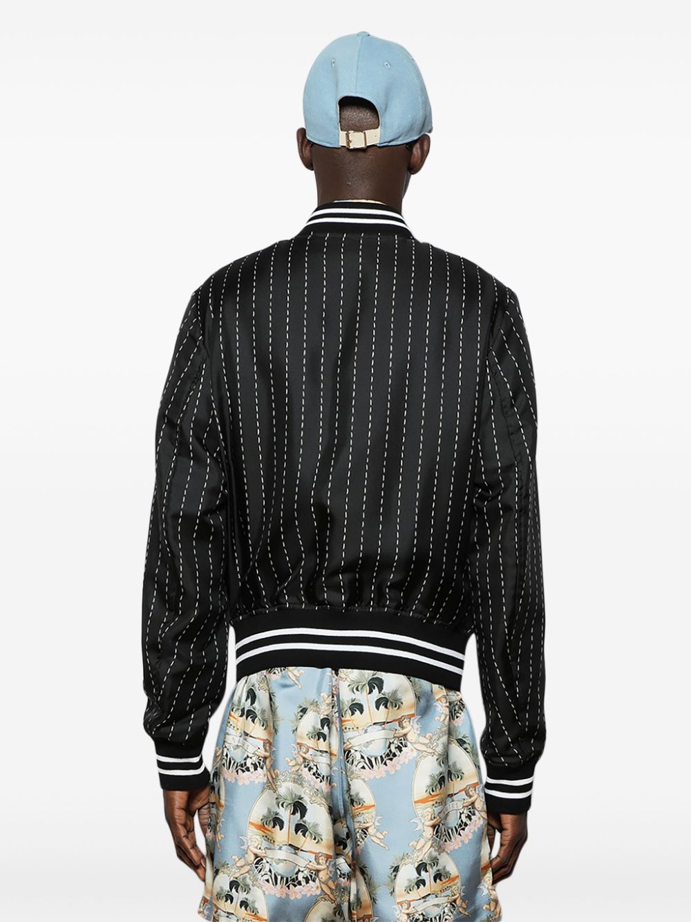 AMIRI filigree-detail silk bomber jacket