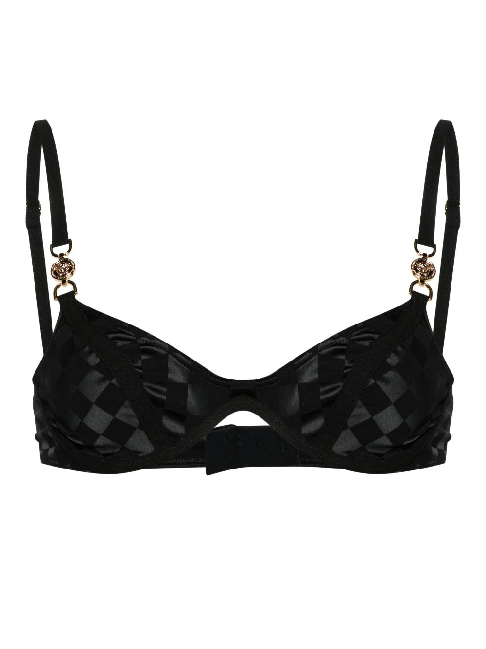 Versace  checkerboard-print underwire balconette bra