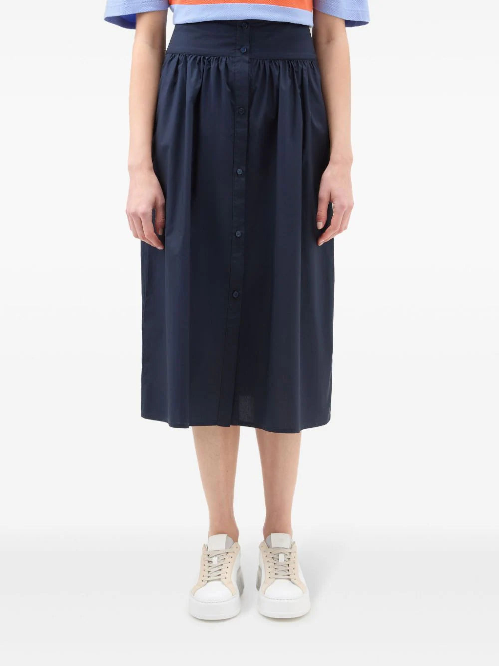 Woolrich  A-line poplin midi skirt