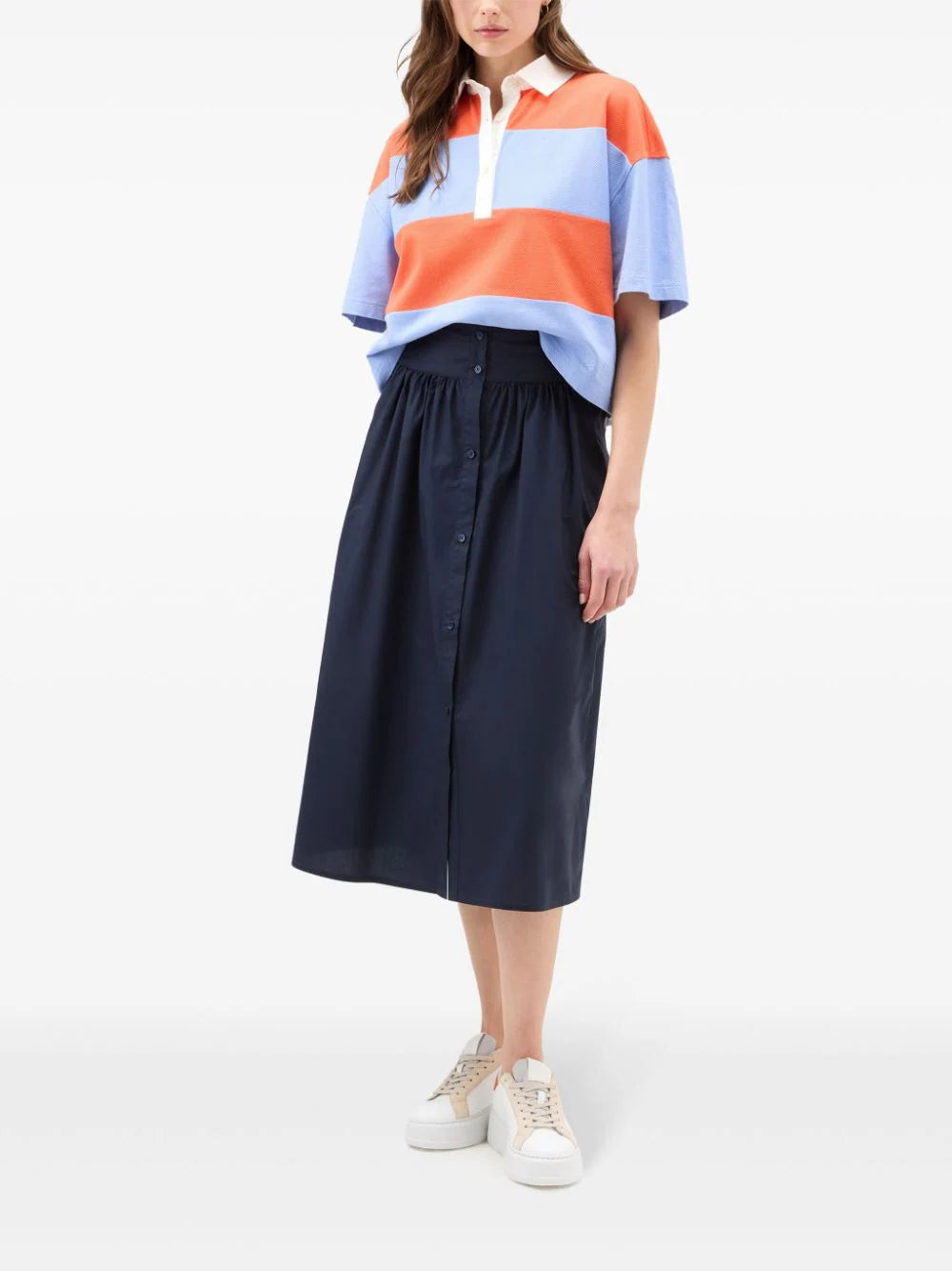 Woolrich  A-line poplin midi skirt