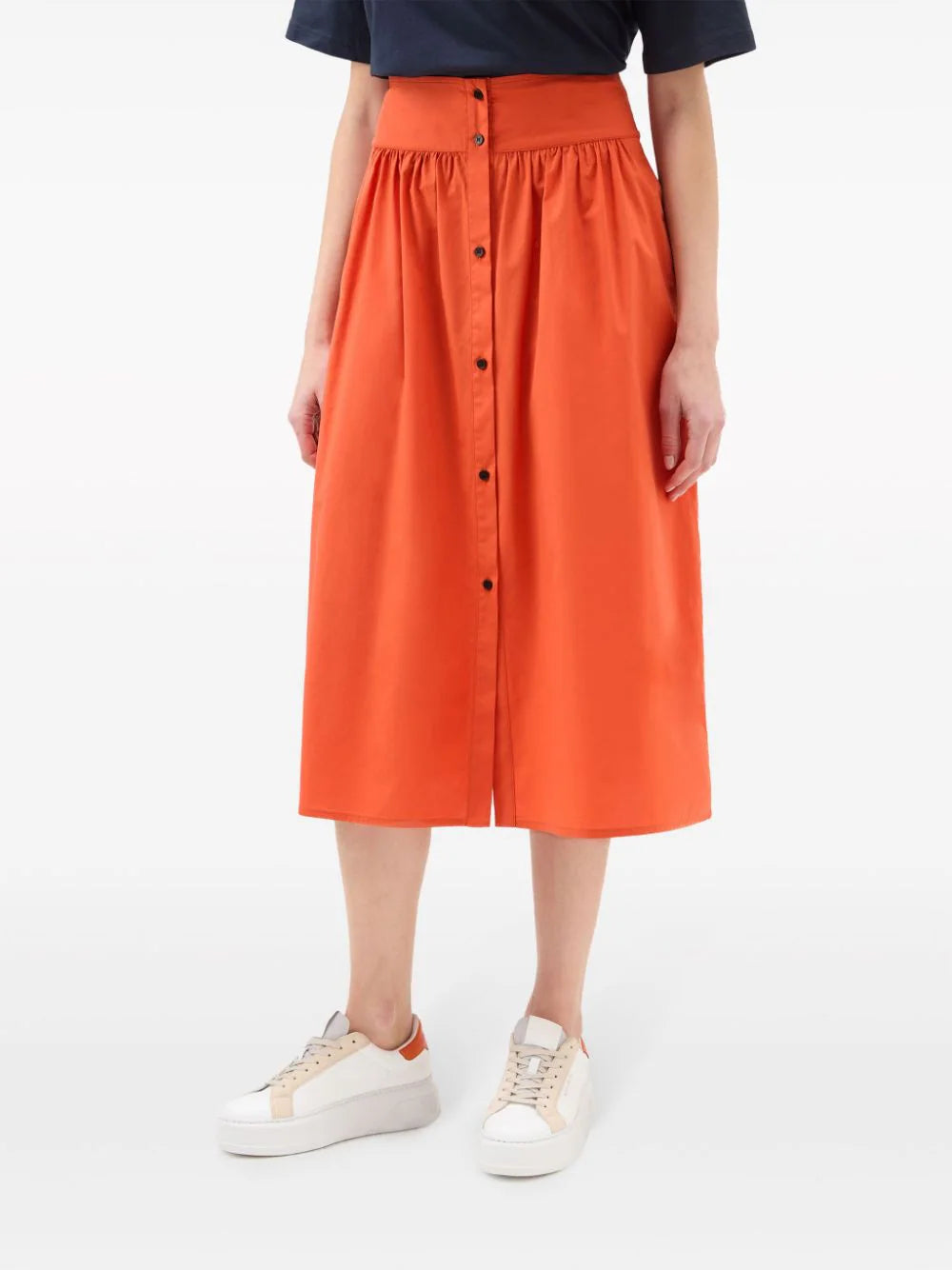 Woolrich  A-line poplin midi skirt