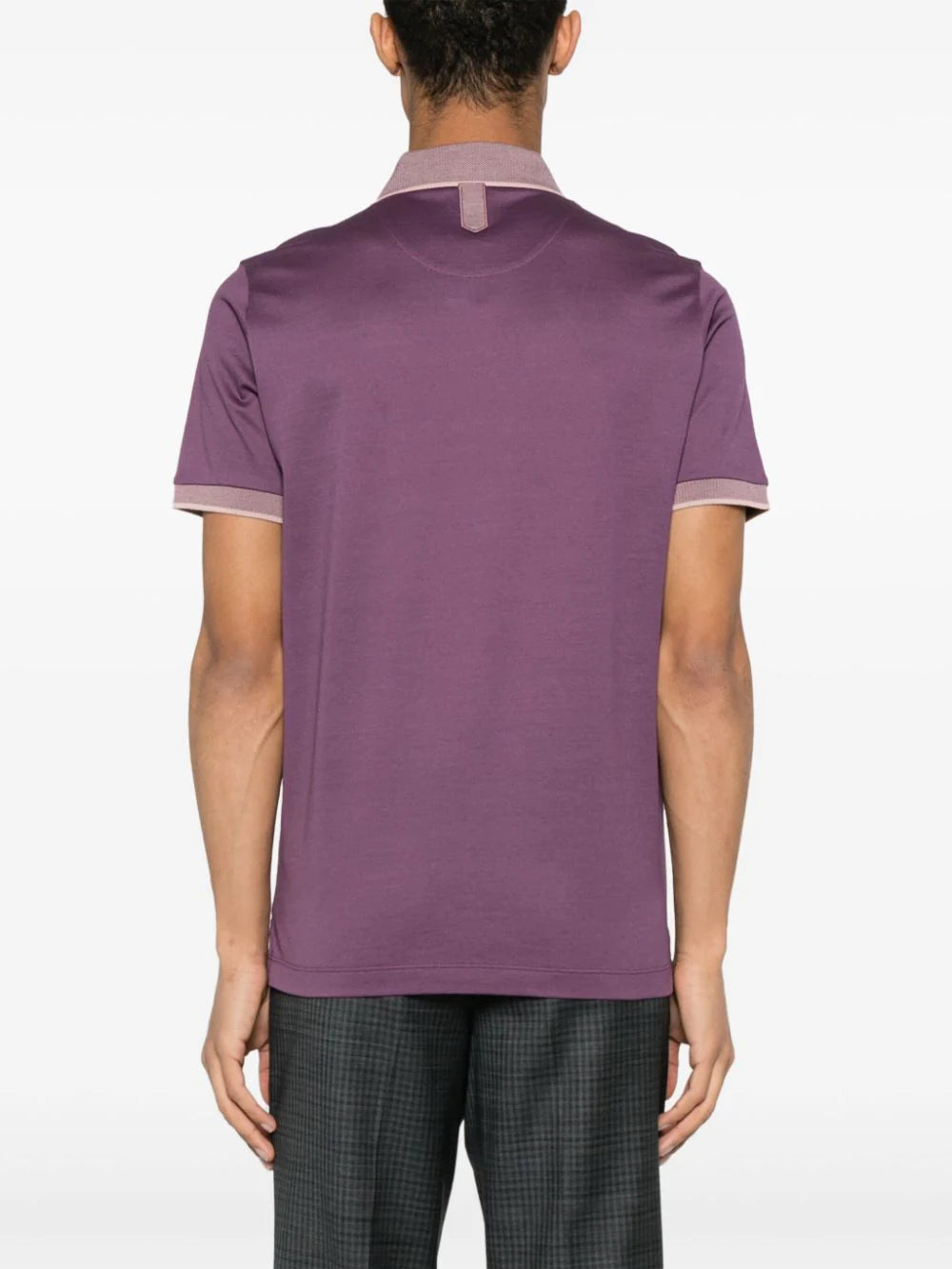 Canali  contrasting piqué polo shirt