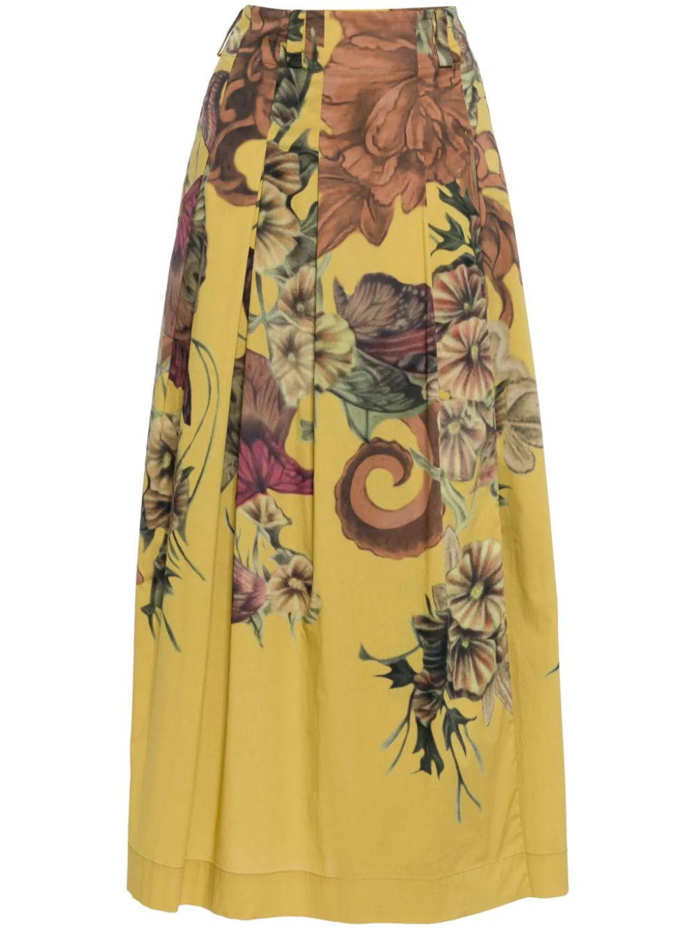 Alberta Ferretti  pleated floral-print midi skirt