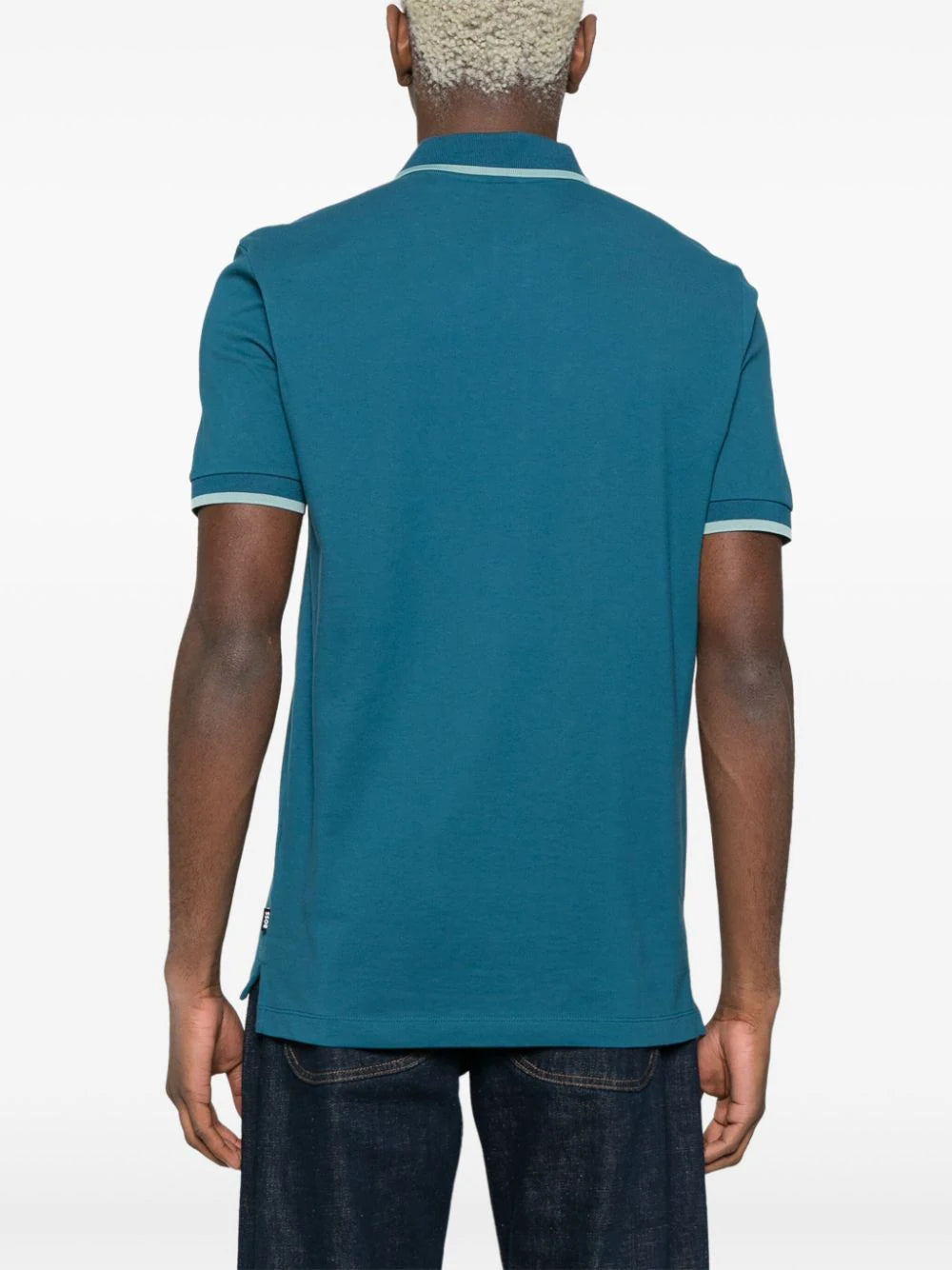 BOSS  logo-rubberised cotton polo shirt