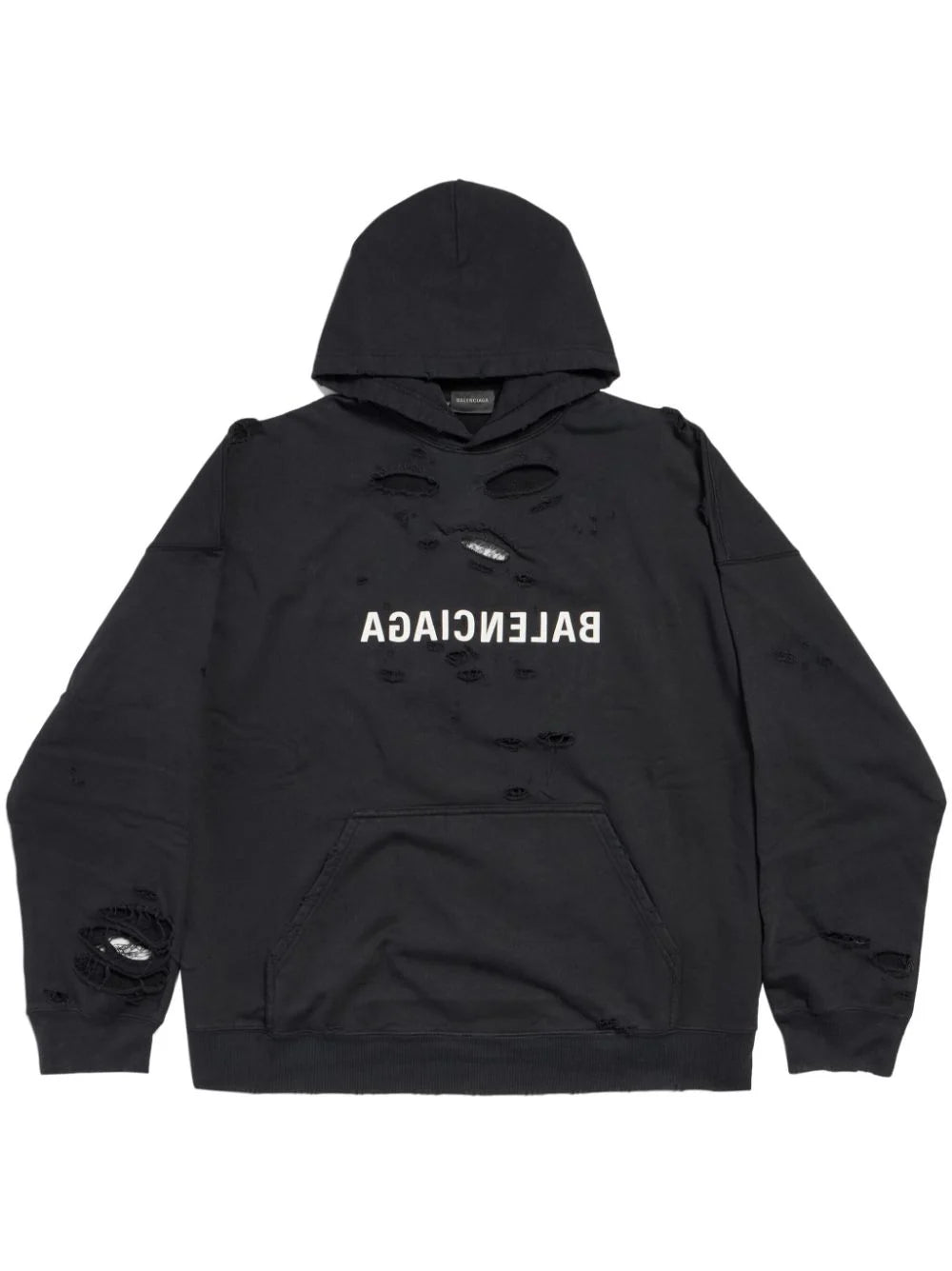Balenciaga  Mirror distressed cotton hoodie