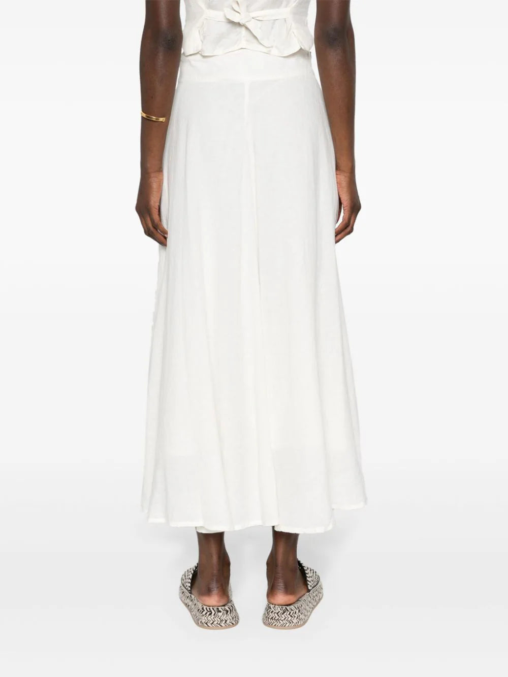 120% Lino  flared linen maxi skirt