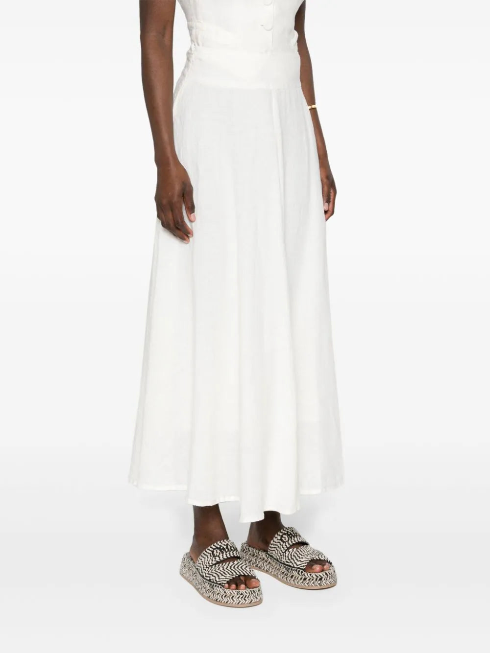 120% Lino  flared linen maxi skirt