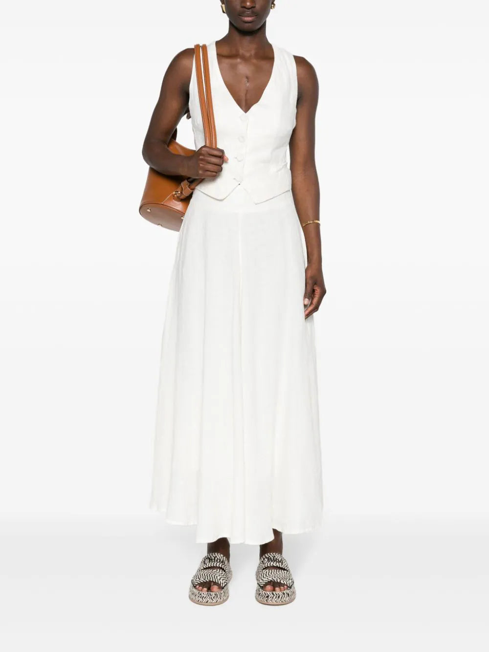120% Lino  flared linen maxi skirt