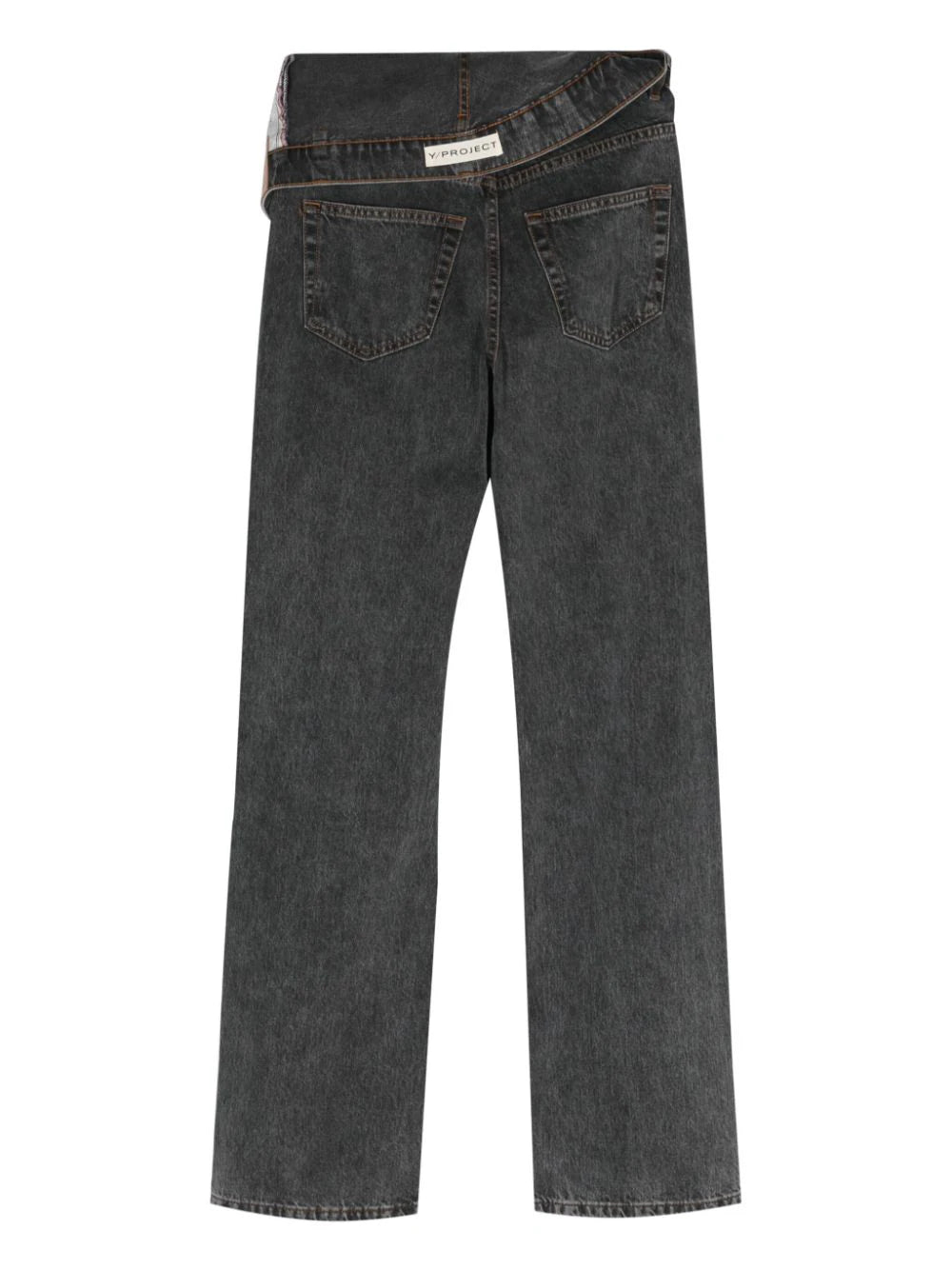 Y/Project  Evergreen asymmetric-waist straight-leg jeans