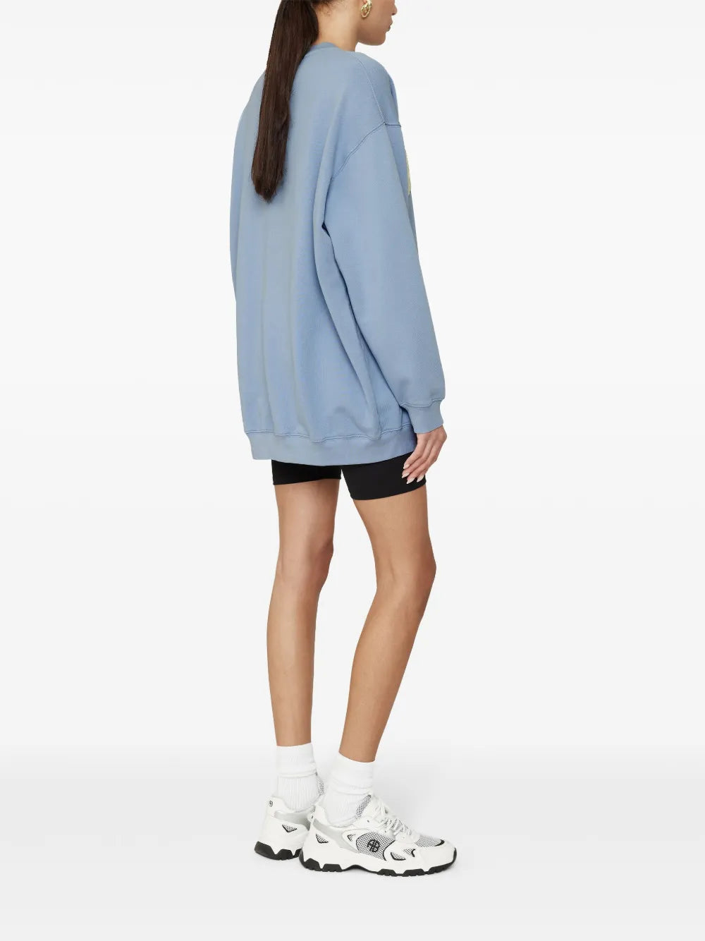 ANINE BING  embroidered-logo organic cotton sweatshirt