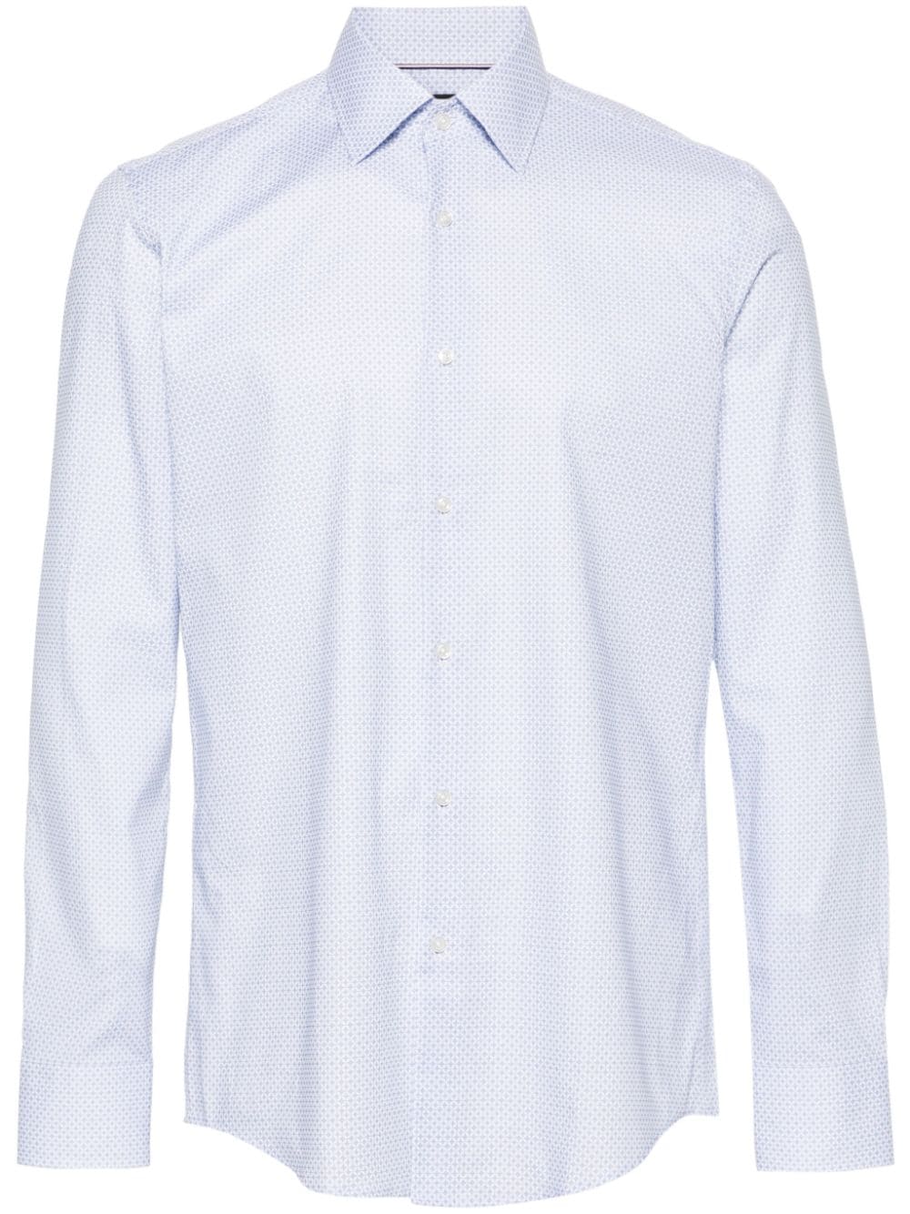 BOSS geometric-pattern poplin shirt