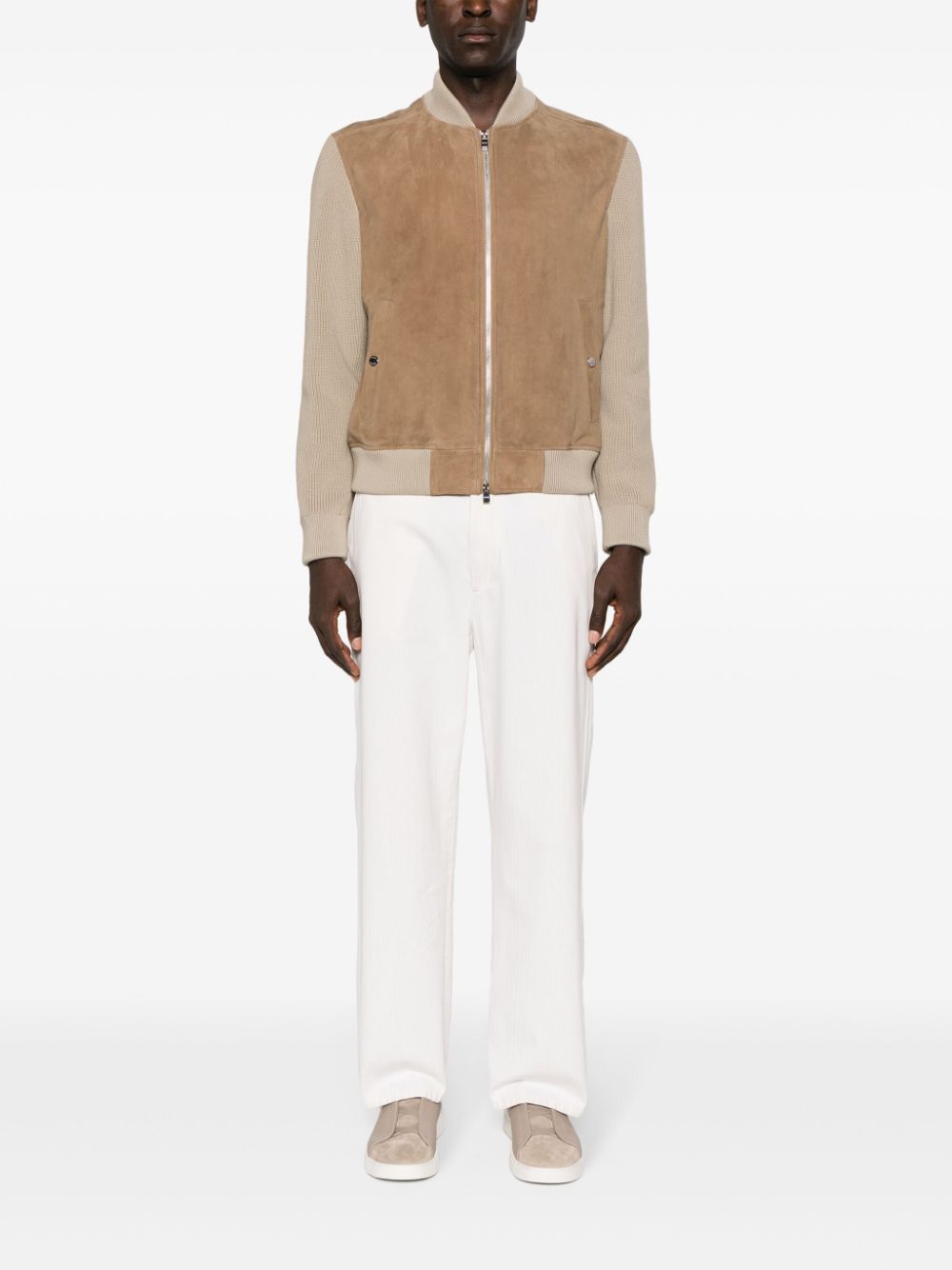 BOSS Mersey suede bomber jacket