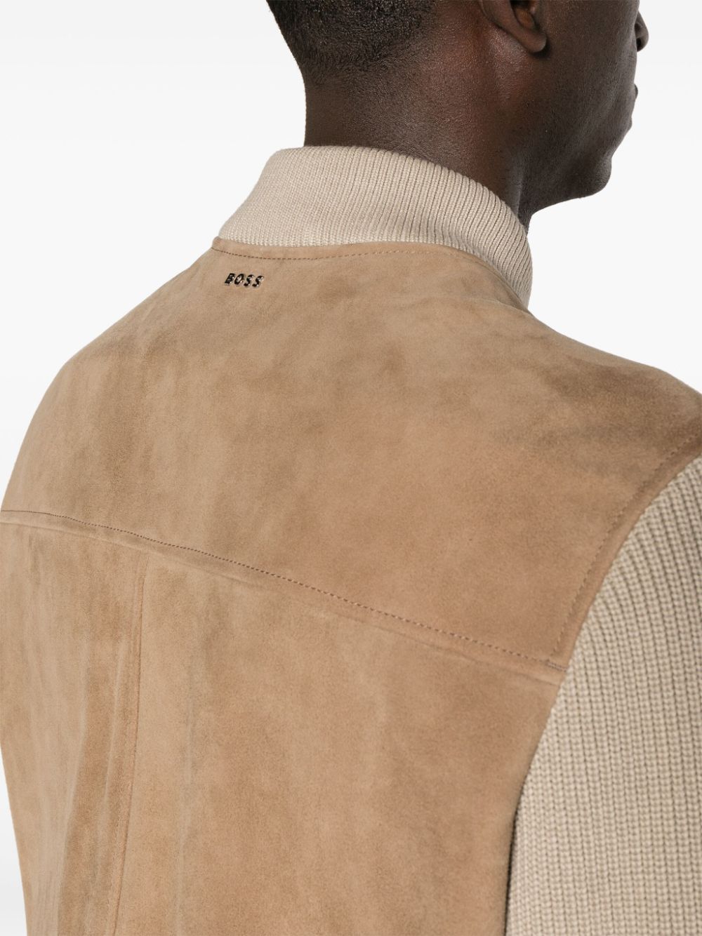BOSS Mersey suede bomber jacket