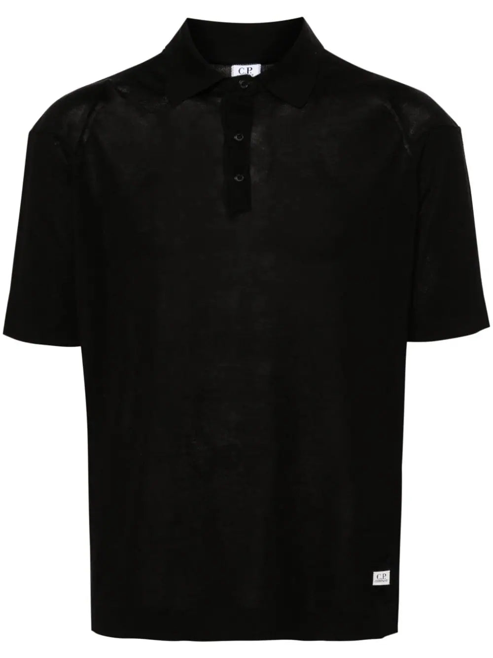 C.P. Company  logo-patch knitted polo shirt