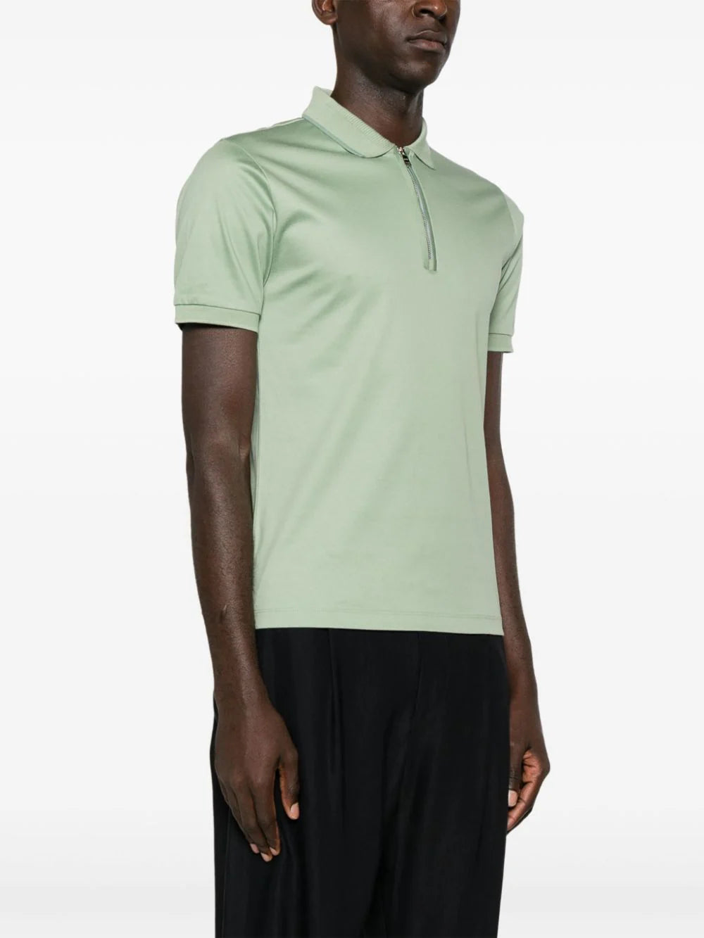 BOSS short-zip cotton polo shirt