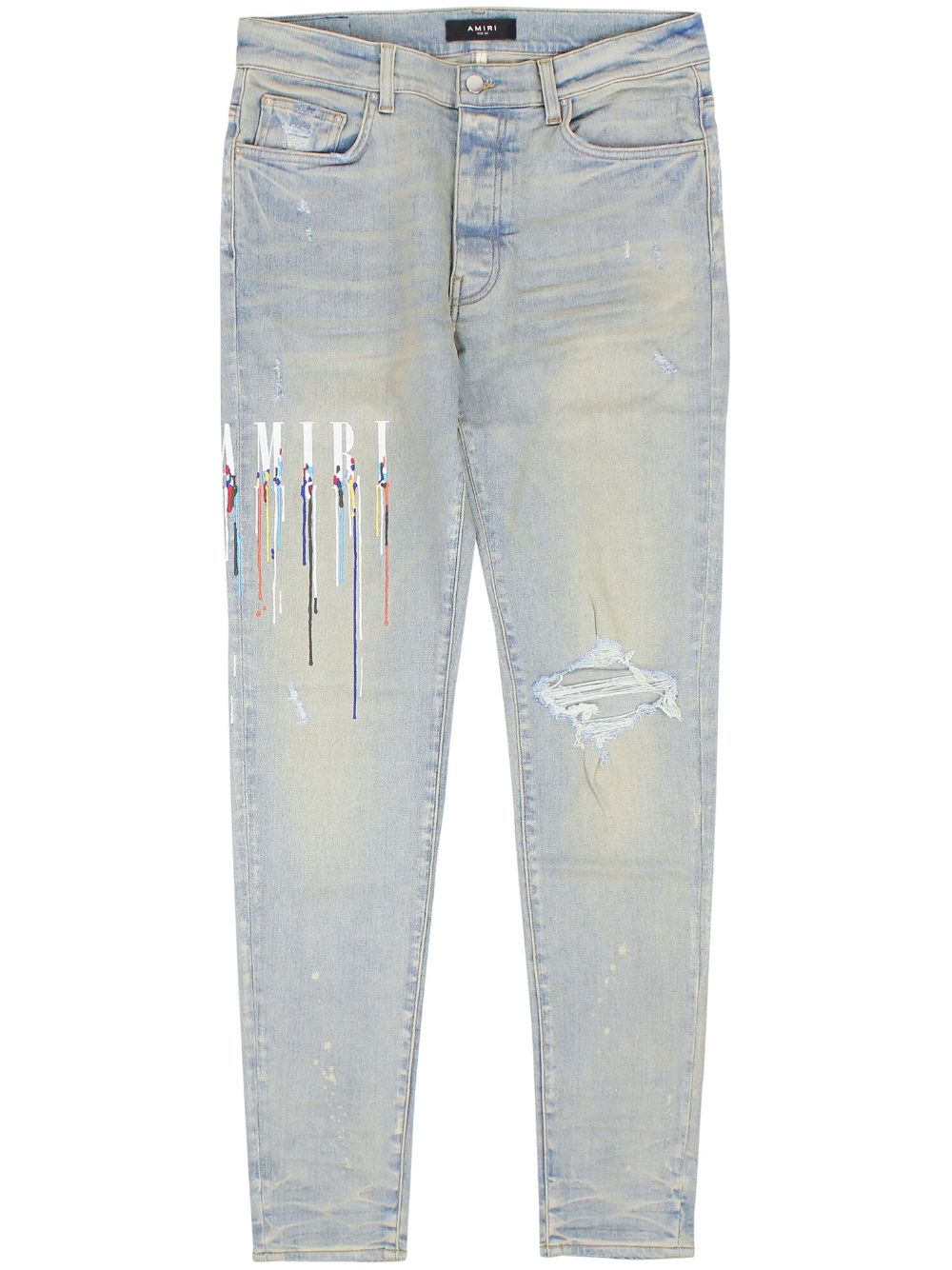 AMIRI  paint drip logo straight-fit jeans