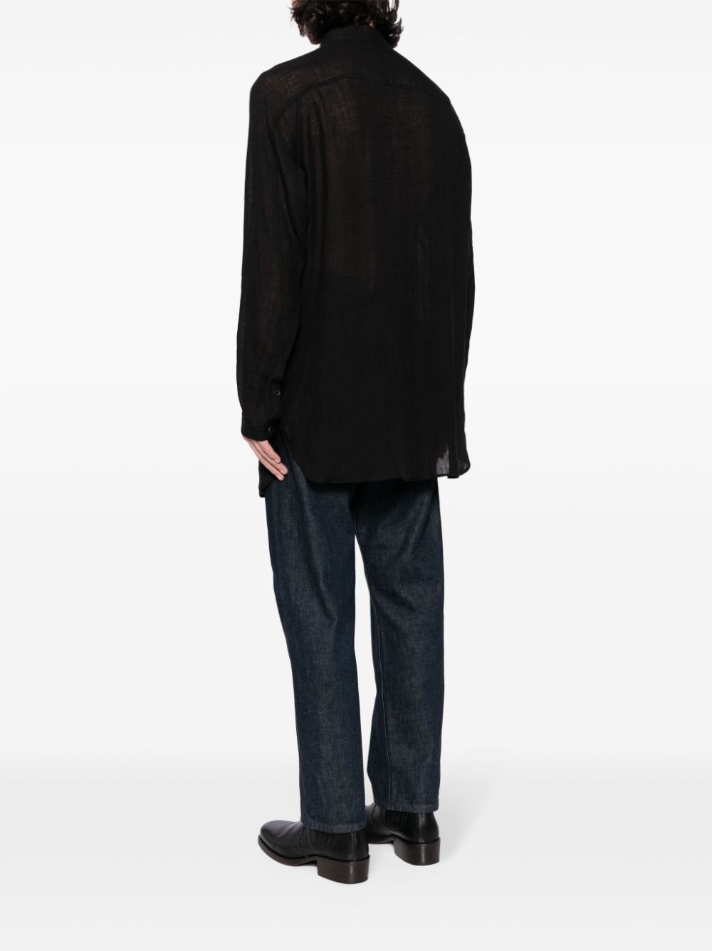 Yohji Yamamoto panelled linen shirt