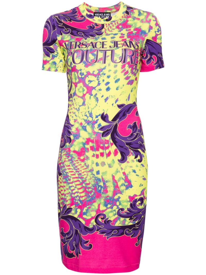 Versace Jeans Couture  Animalier graphic-print midi dress