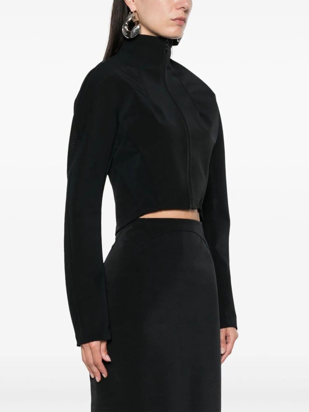Alaïa  panelled mesh cropped jacket