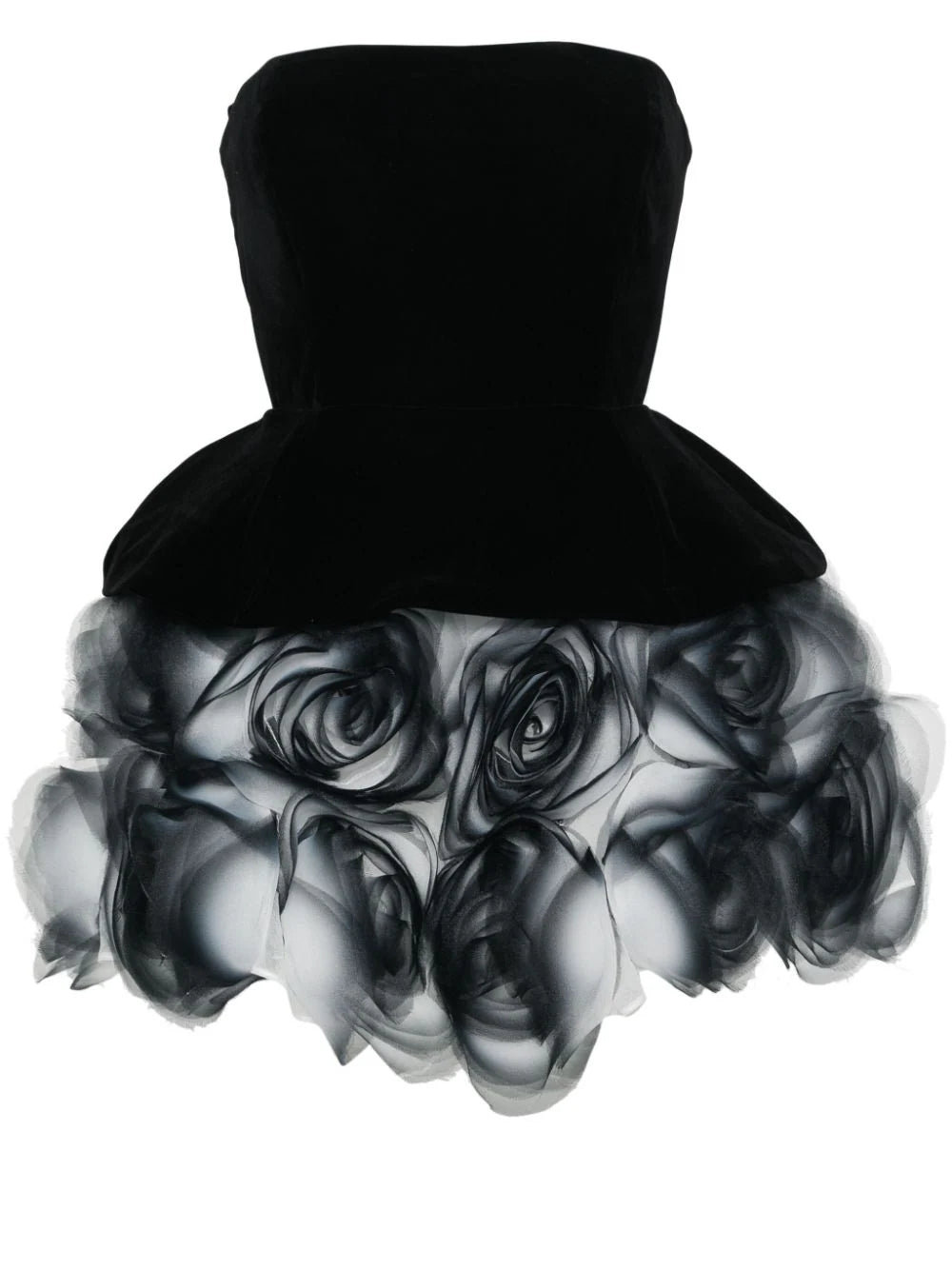 Ana Radu  floral-appliqué strapless minidress
