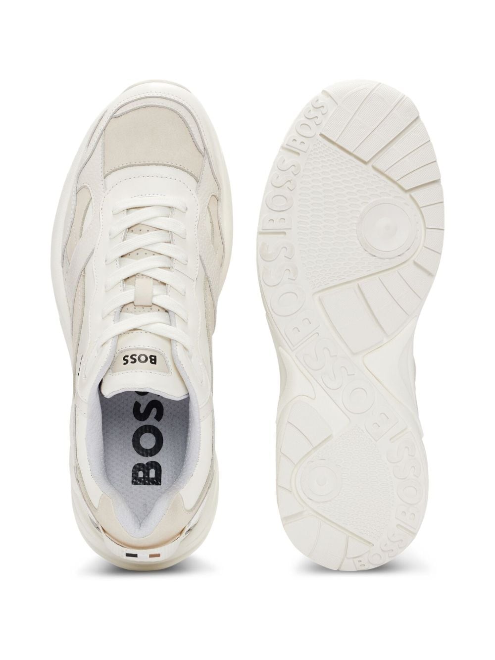 BOSS logo-print leather sneakers