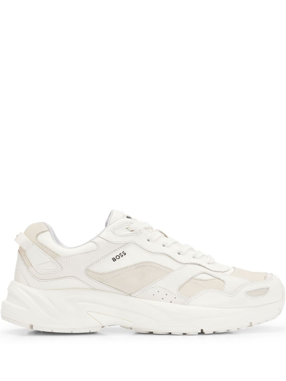 BOSS logo-print leather sneakers