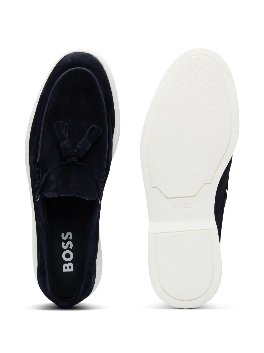 BOSS tasselled suede loafers