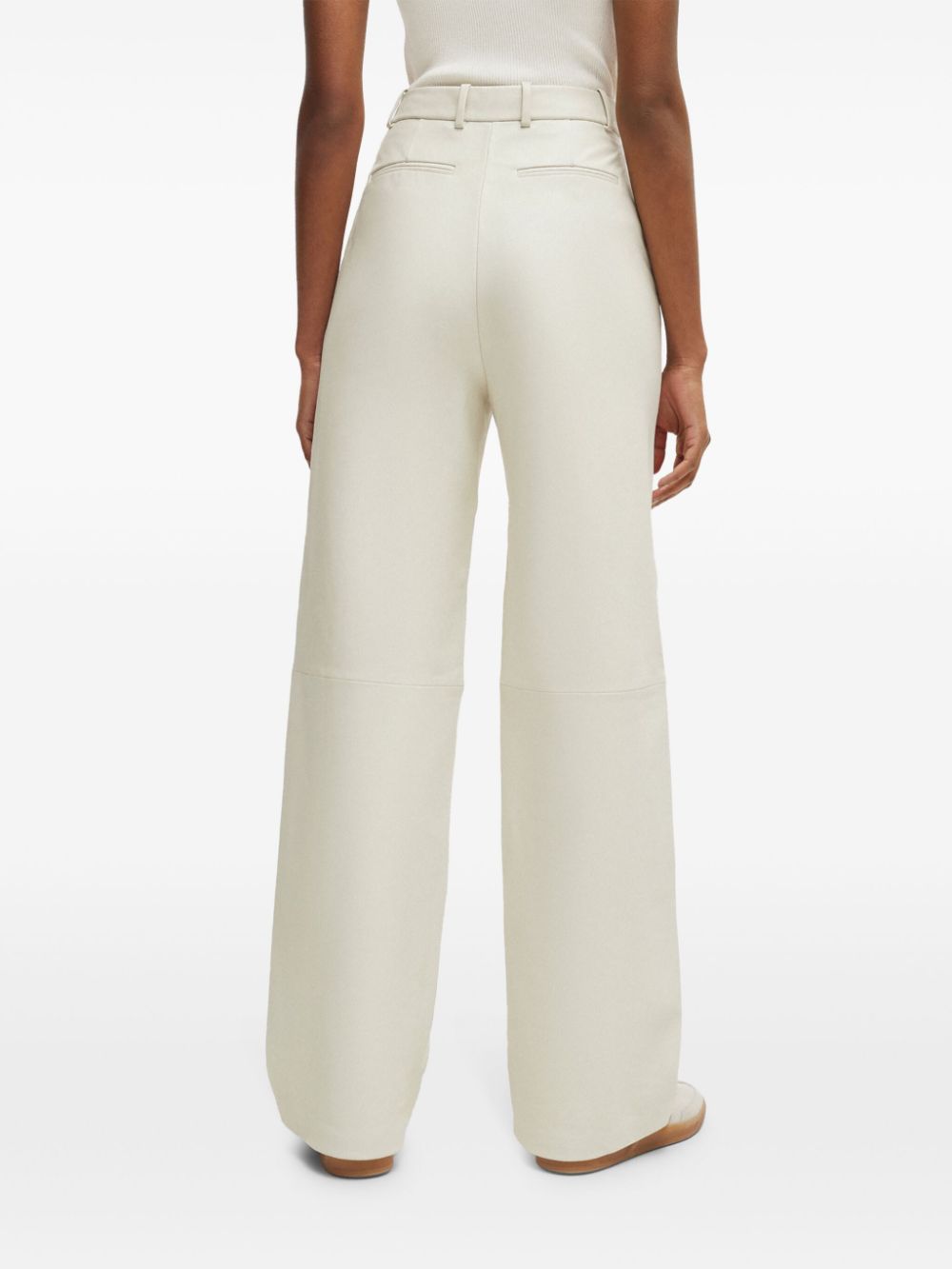 BOSS  high-waisted lambskin trousers
