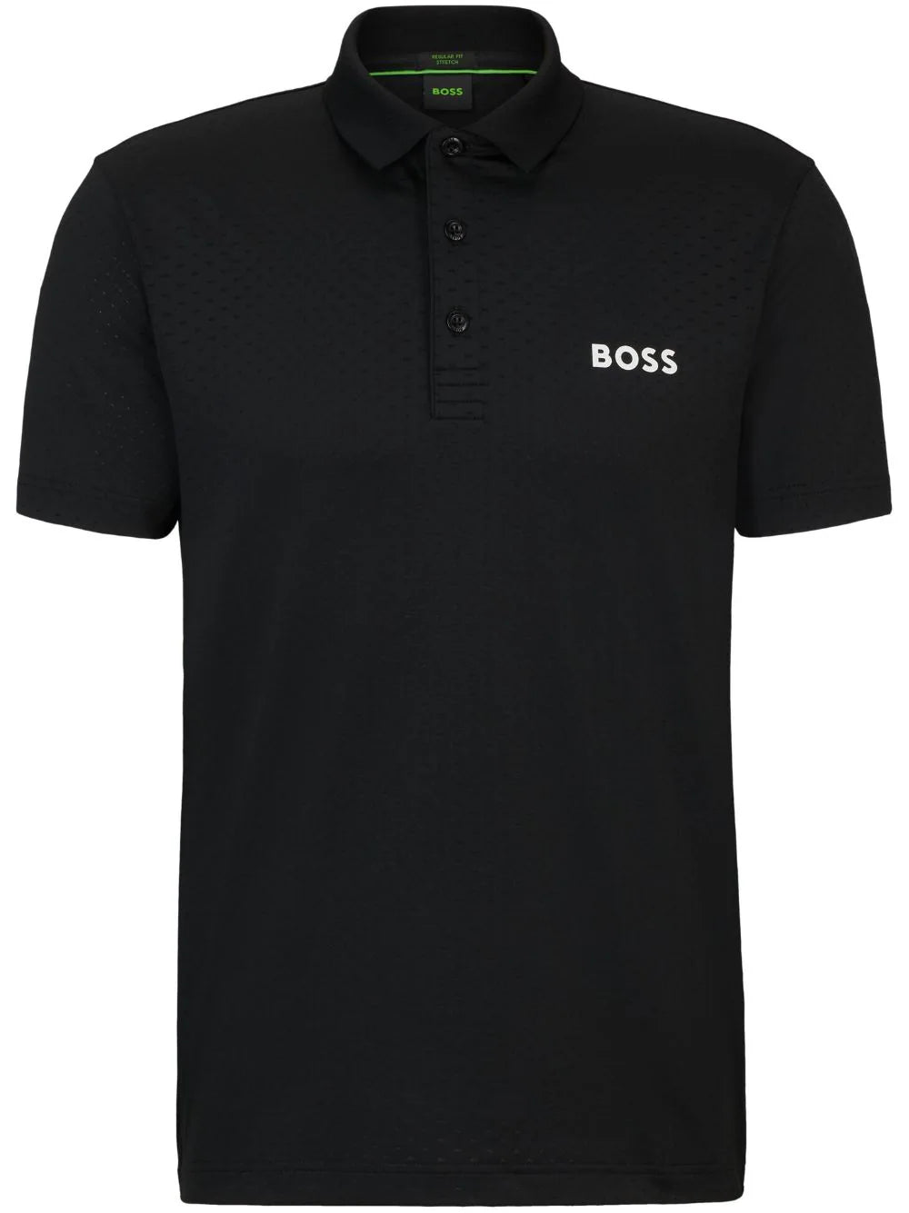 BOSS  logo-print jacquard polo shirt