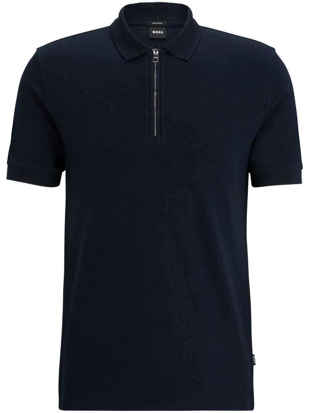 BOSS  zip-neck cotton polo shirt