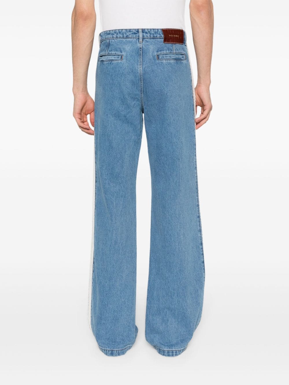Wales Bonner  crochet-panel wide-leg jeans