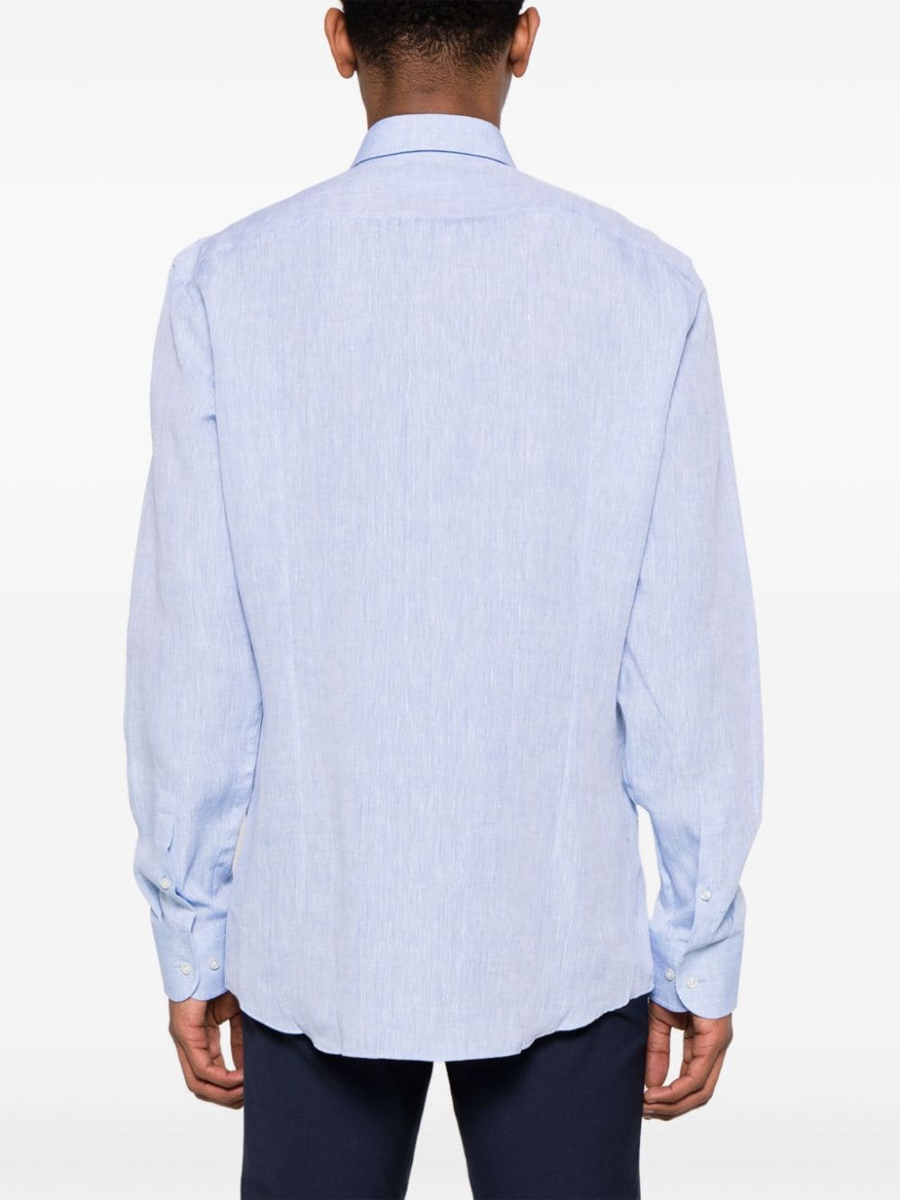BOSS  classic-collar linen shirt