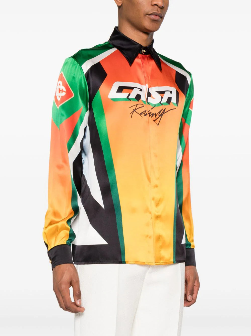 Casablanca  Moto Sport silk shirt