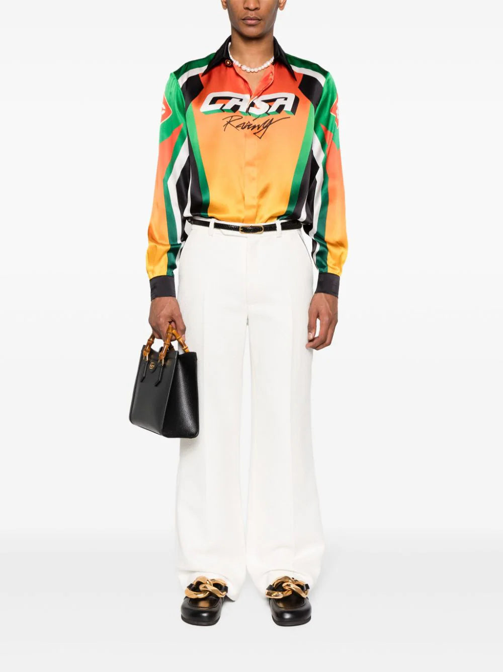 Casablanca  Moto Sport silk shirt