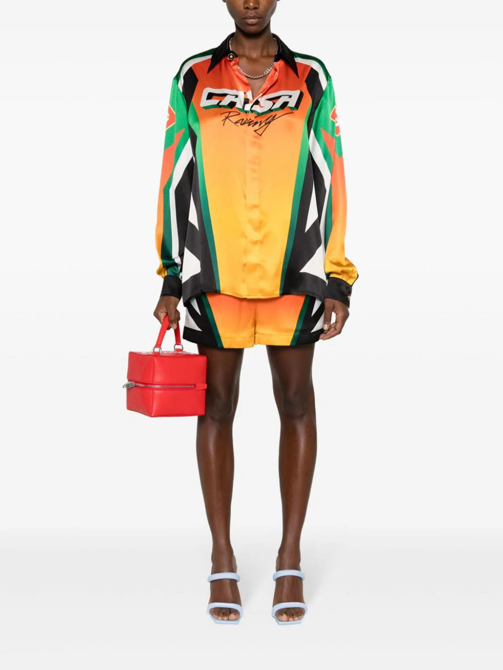Casablanca  Moto Sport silk shirt