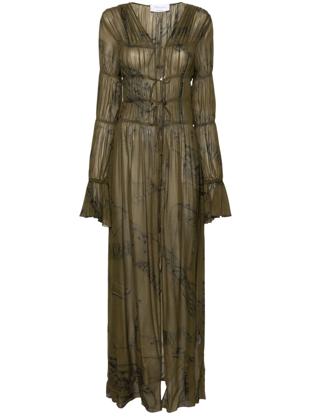 Blumarine  Camouflage Python-print maxi dress