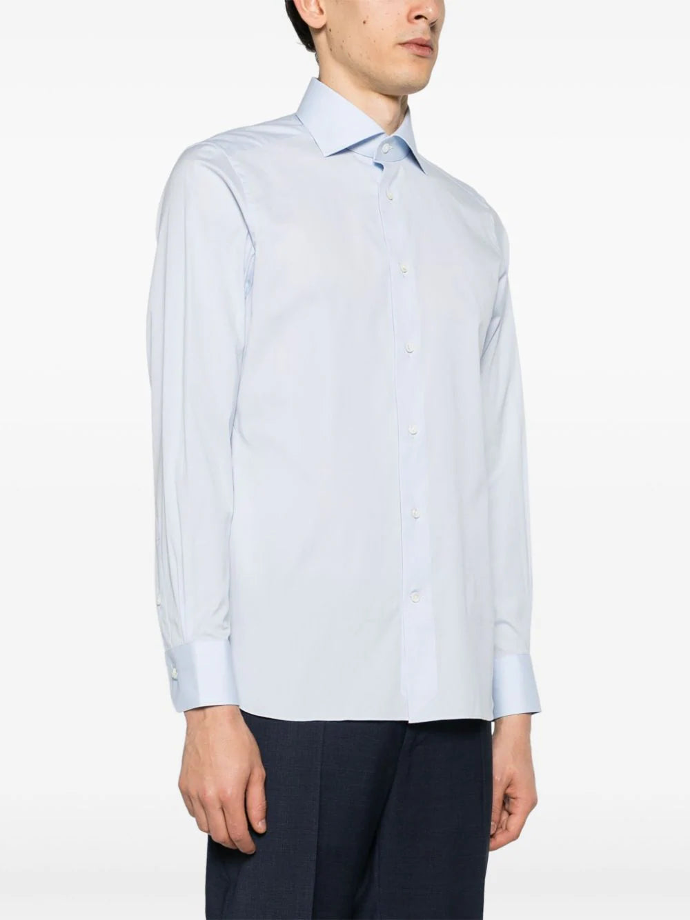 Zegna  spread-collar poplin shirt