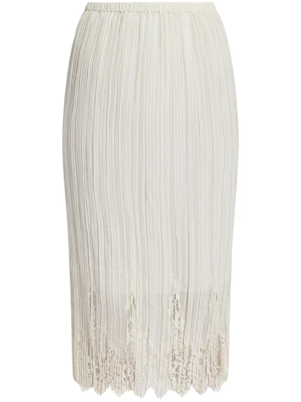ZIMMERMANN  lace-panel pleated midi skirt