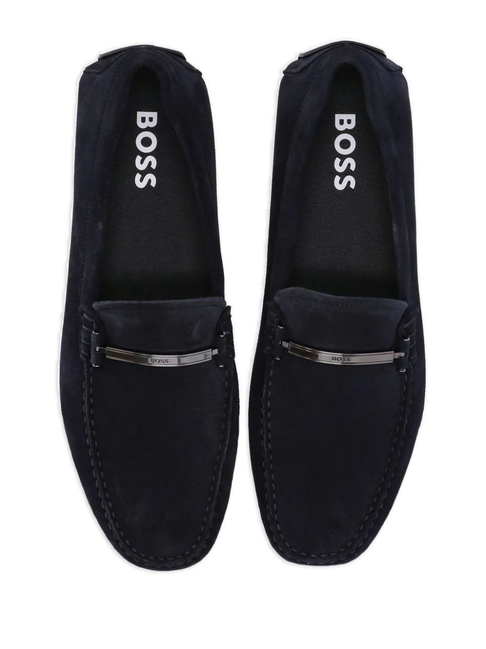 BOSS  branded-hardware suede loafers