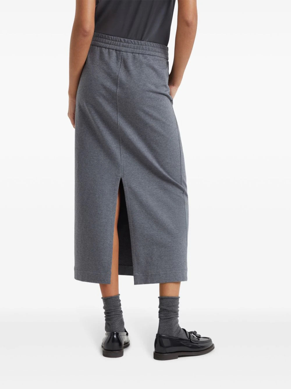 Brunello Cucinelli elasticated-waistband midi skirt