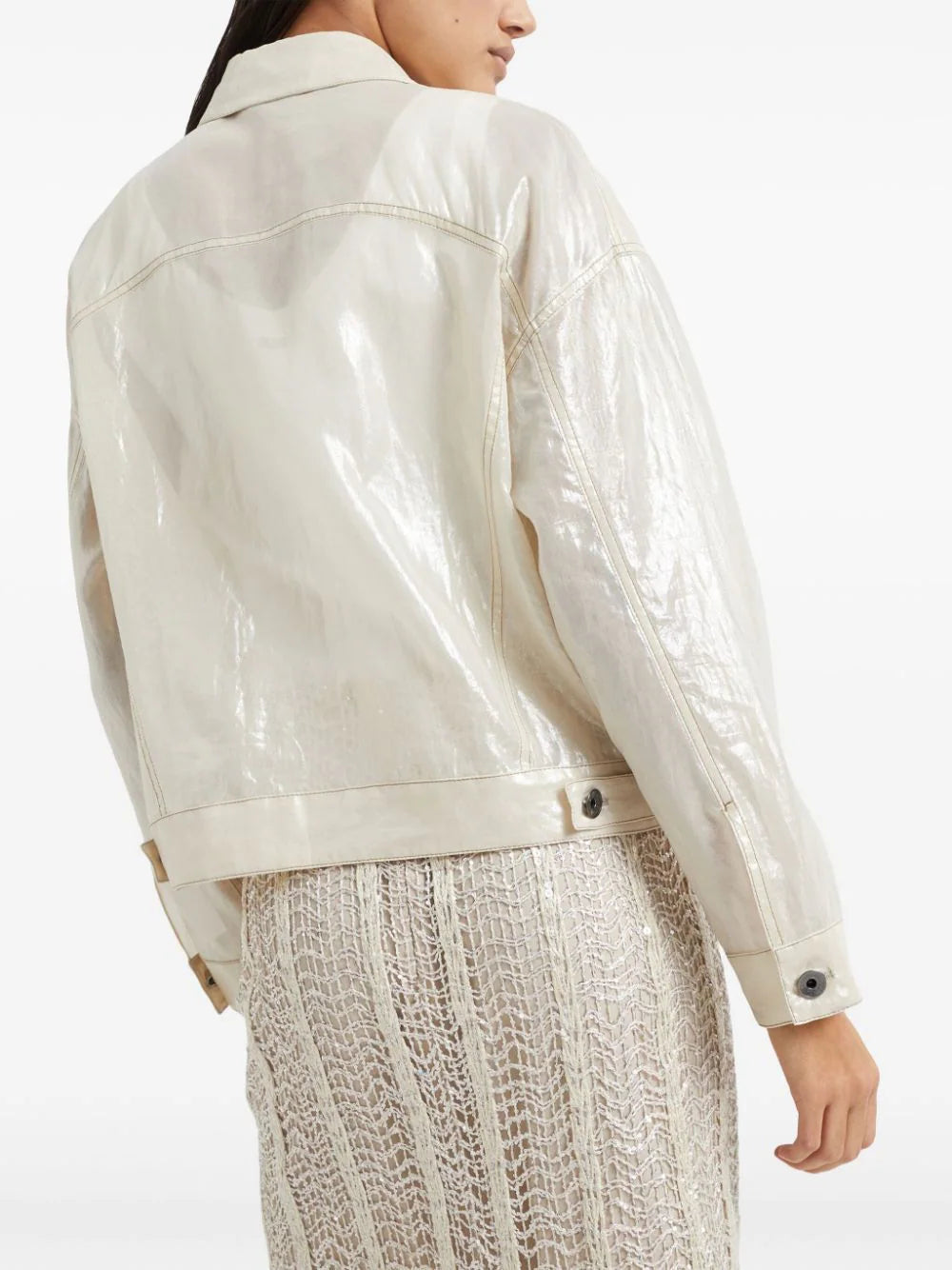 Brunello Cucinelli coated-finish cotton jacket